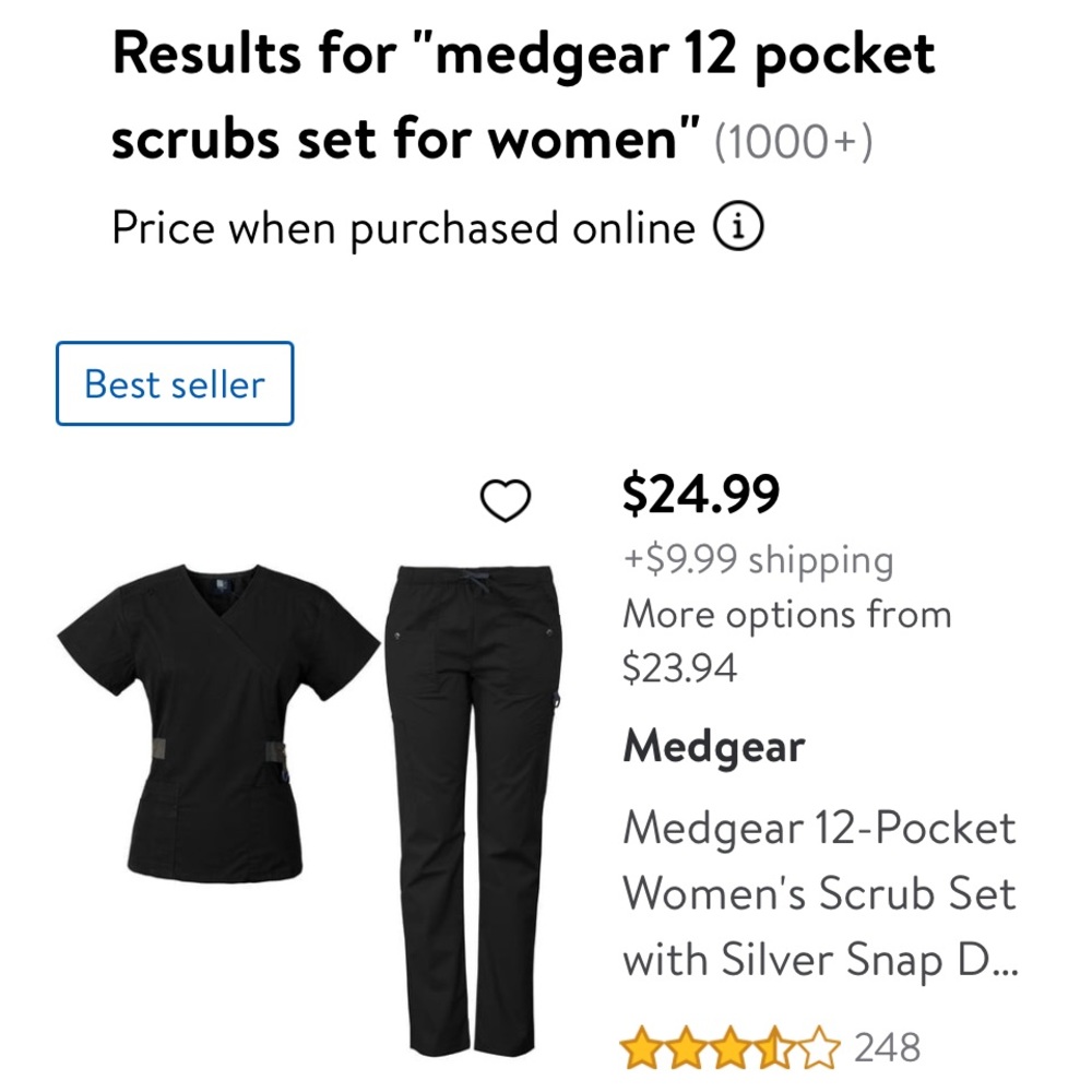Women’s size small scrub set